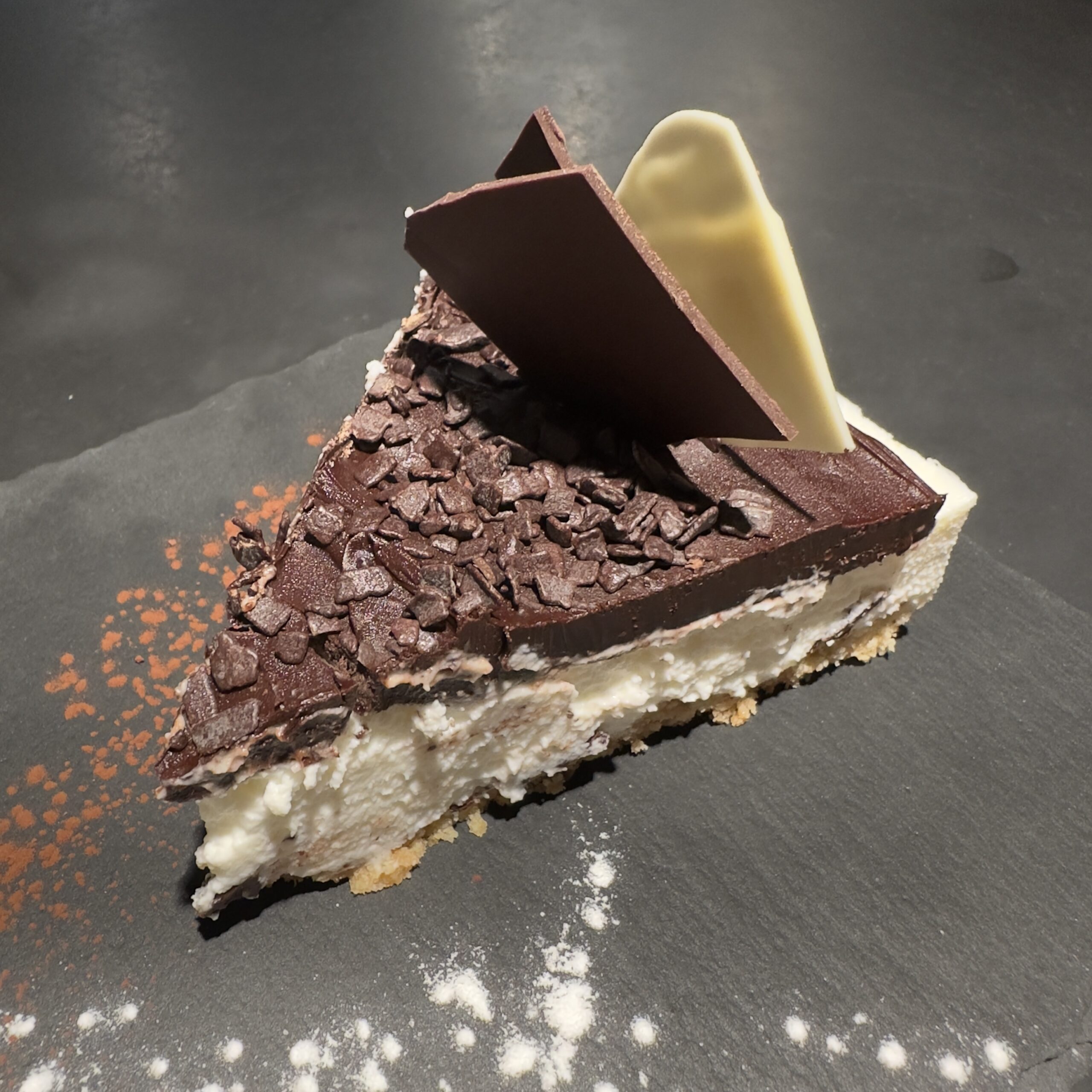 Cheesecake fredda al cioccolato fondente