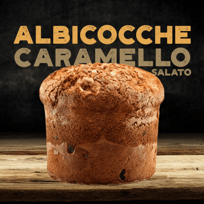 Panettone alle albicocche pellecchiella del vesuvio e caramello salato
